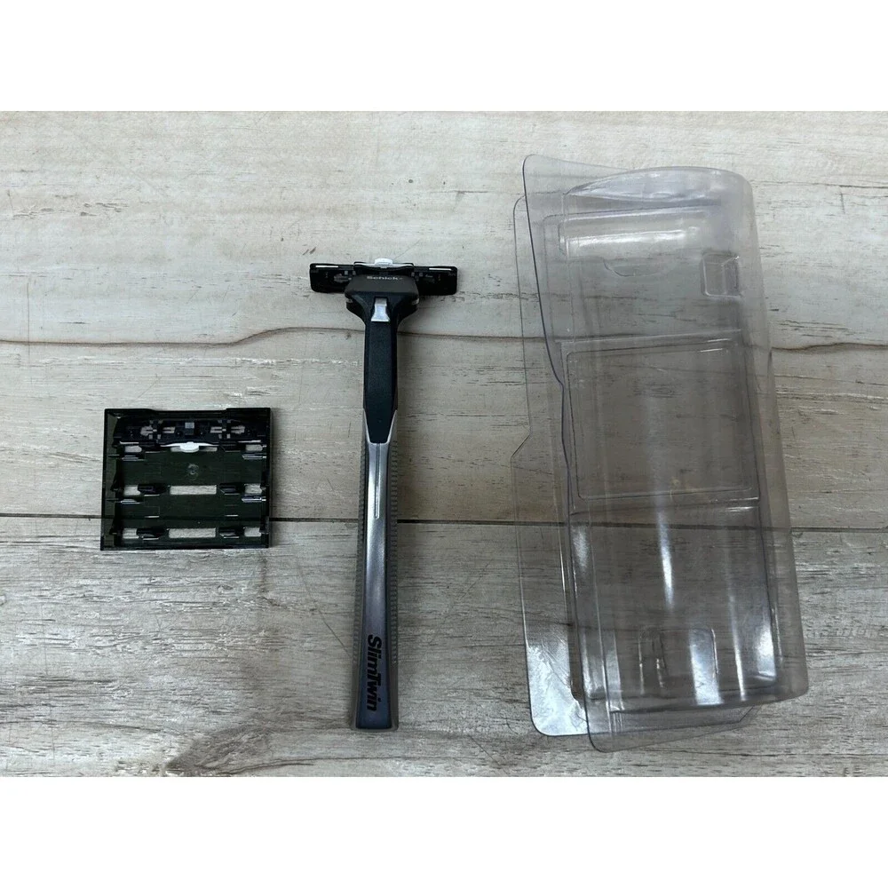 Vtg 1980s Schick Slim Twin Adjustable Razor Set With 2 Razor Blades In Pkg